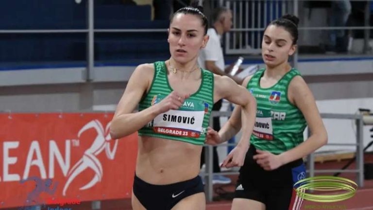 Teodora Simović i Mejra Mehmedović na dvoranskom mitingu u Beogradu
