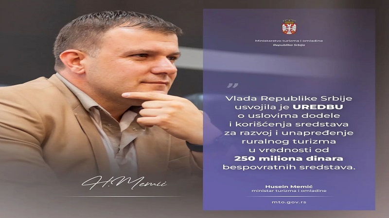 Podsticaj razvoju ruralnog turizma, Vlada usvojila Uredbu